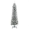 Artificial Slim Christmas Tree with Flocked Snow 180 cm PVC&PE