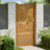 Garden Gate 105x205 cm Weathering Steel Leaf Design