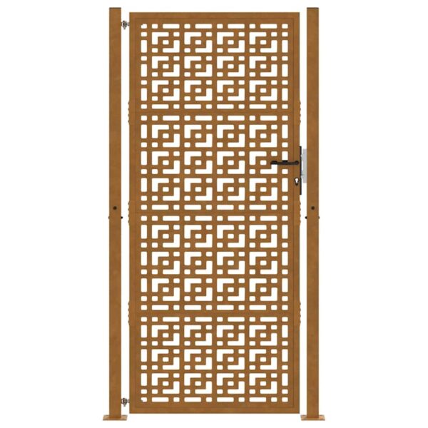 Garden Gate 105x205 cm Weathering Steel Cross Design