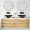 Wash Basins 2 pcs Gloss Black Ã˜42x14 cm Ceramic