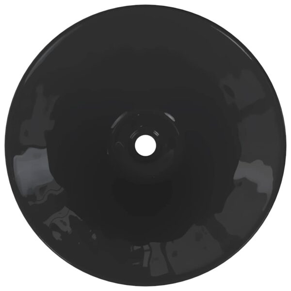 Wash Basins 2 pcs Gloss Black Ã˜42x14 cm Ceramic