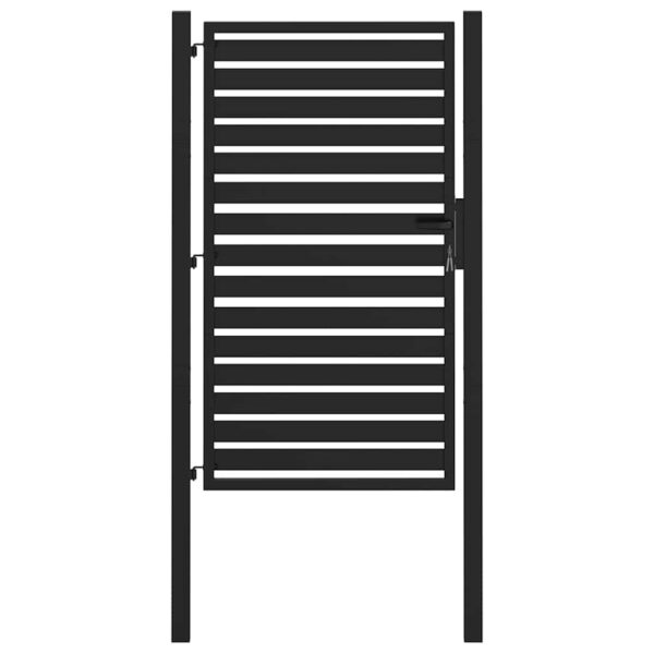 Garden Gate Lockable Black 100x150 cm Aluminium