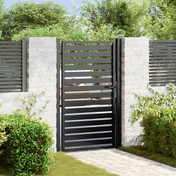 Garden Gate Lockable Black 100x150 cm Aluminium