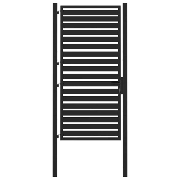 Garden Gate Lockable Black 100x180 cm Aluminium