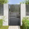 Garden Gate Lockable Black 100x180 cm Aluminium