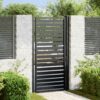Garden Gate Lockable Black 100x180 cm Aluminium