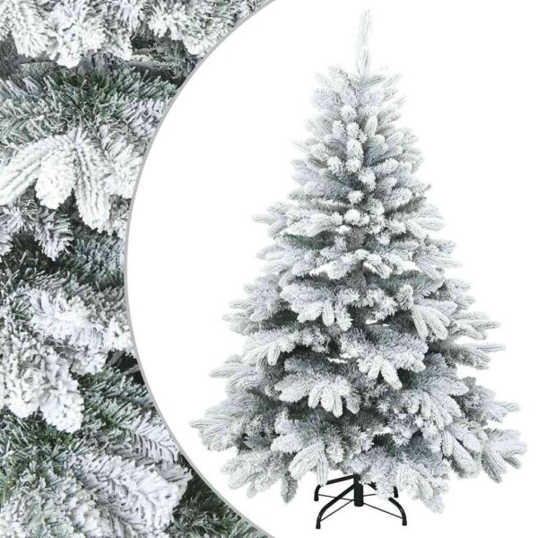 Artificial Hinged Christmas Tree Snow Flocked White 150 cm