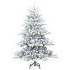 Artificial Hinged Christmas Tree Snow Flocked White 150 cm