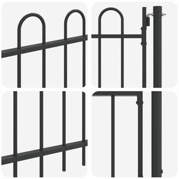 Fence Gate Grey 100 x 75 cm Powder coated steel