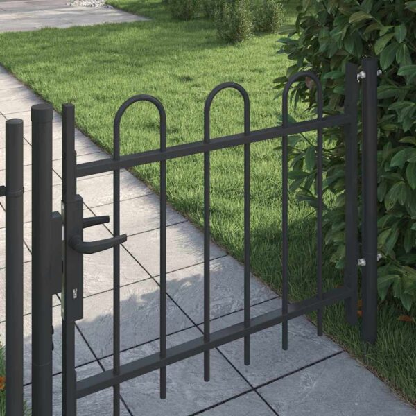 Fence Gate Grey 100 x 75 cm Powder coated steel