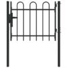 Fence Gate Grey 100 x 75 cm Powder coated steel