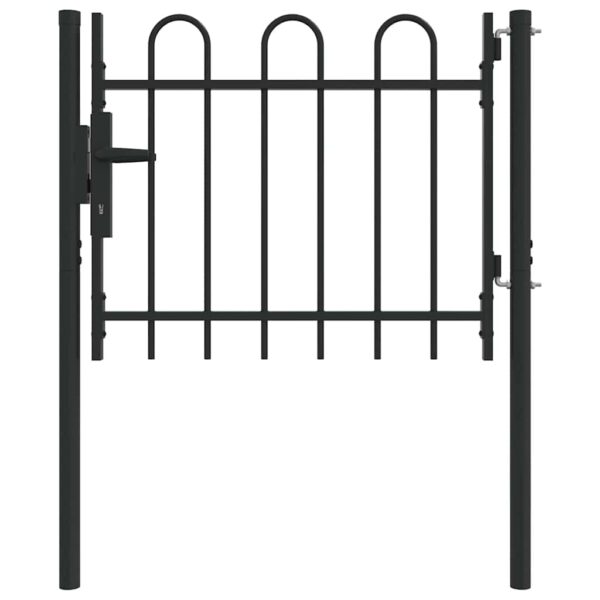 Fence Gate Grey 100 x 75 cm Powder coated steel