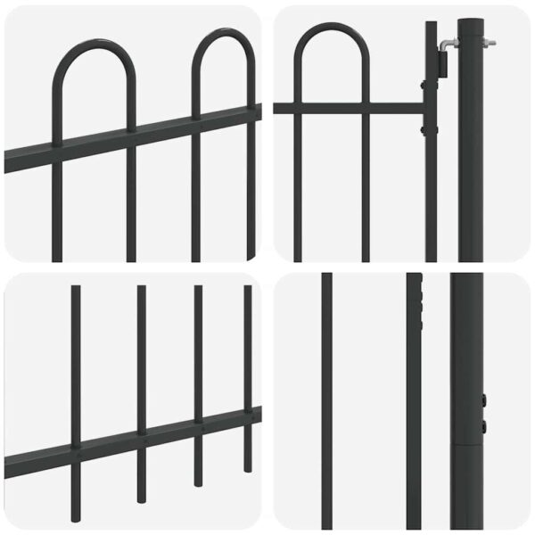 Fence Gate Grey 100 x 120 cm Powder coated steel