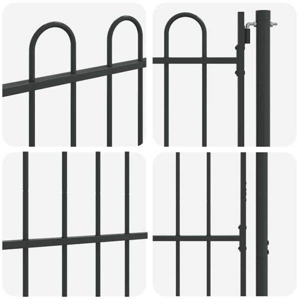 Fence Gate Grey 100 x 150 cm Powder coated steel