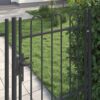 Fence Gate Grey 100 x 150 cm Powder coated steel