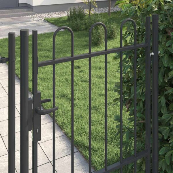 Fence Gate Grey 100 x 150 cm Powder coated steel