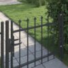 Fence Gate Grey 100 x 75 cm Powder coated steel