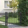 Fence Gate Grey 100 x 75 cm Powder coated steel