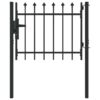 Fence Gate Grey 100 x 75 cm Powder coated steel