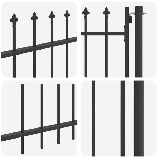 Fence Gate Grey 100 x 100 cm Powder coated steel