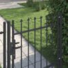 Fence Gate Grey 100 x 100 cm Powder coated steel