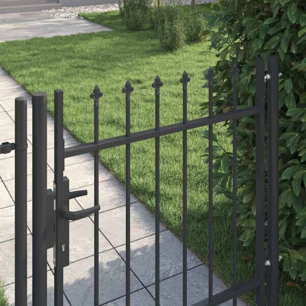 Fence Gate Grey 100 x 100 cm Powder coated steel
