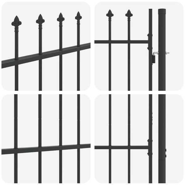 Fence Gate Grey 100 x 150 cm Powder coated steel