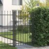 Fence Gate Grey 100 x 150 cm Powder coated steel
