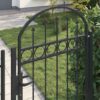 Fence Gate Grey 102 x 200 cm Steel