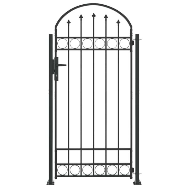 Fence Gate Grey 102 x 200 cm Steel