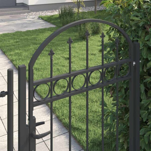 Fence Gate Grey 100 x 150 cm Powder-coated steel