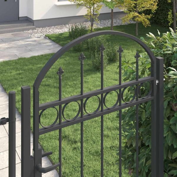Fence Gate Grey 100 x 250 cm Powder-coated steel