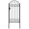Fence Gate Grey 100 x 250 cm Powder-coated steel
