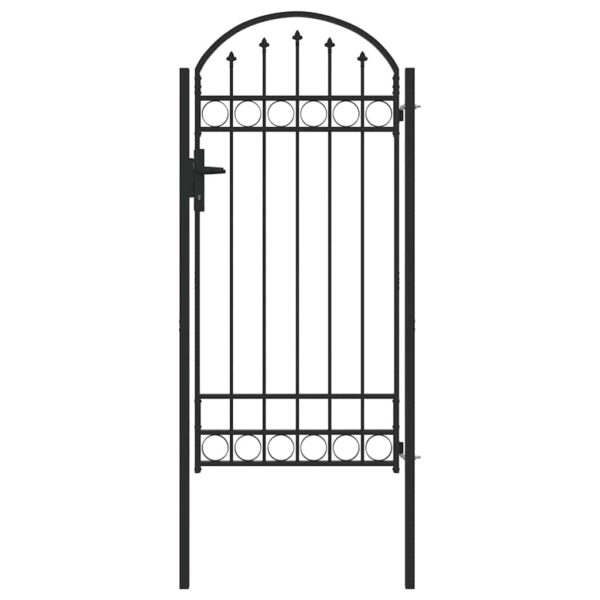 Fence Gate Grey 100 x 250 cm Powder-coated steel