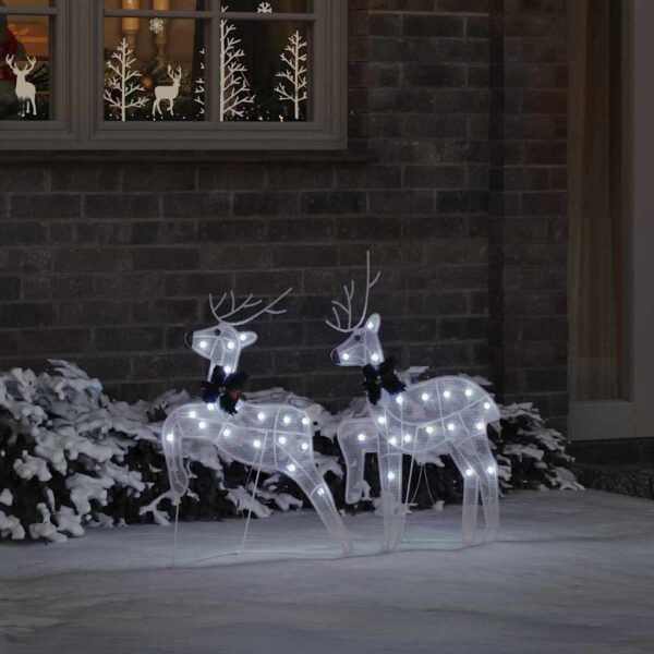 LED Reindeers 2 pcs Cold White Fabric