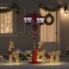 Chirstmas Street Lamp with 2 Lanterns Red 40.5 x 80 x 188 cm