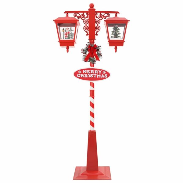 Chirstmas Street Lamp with 2 Lanterns Red 40.5 x 80 x 188 cm