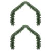 Christmas Garland with 600 LEDs 2 pcs Green PVC