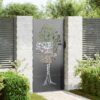 Garden Gate with Lock Black 85 x 175 cm Powder-coated steel