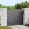 Garden Gate with Lock Black 85 x 100 cm Powder-coated steel