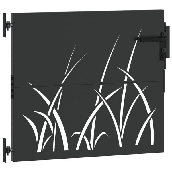 Garden Gate with Lock Black 85 x 100 cm Powder-coated steel