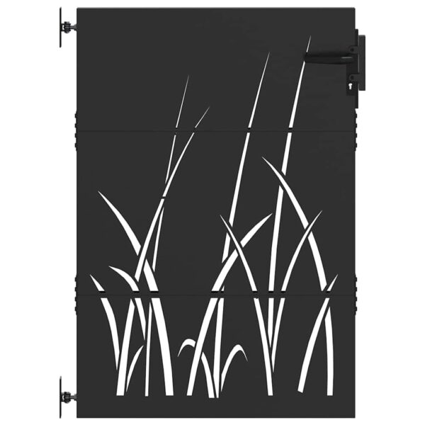 Garden Gate with Lock Black 85 x 150 cm Powder-coated steel