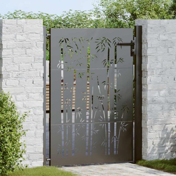 Garden Gate with Lock Black 100 x 125 cm Powder-Coated Steel