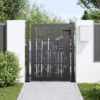 Garden Gate with Lock Black 100 x 125 cm Powder-Coated Steel