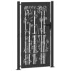 Garden Gate with Lock Black 100 x 200 cm Powder-Coated Steel