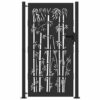 Garden Gate with Lock Black 100 x 200 cm Powder-Coated Steel
