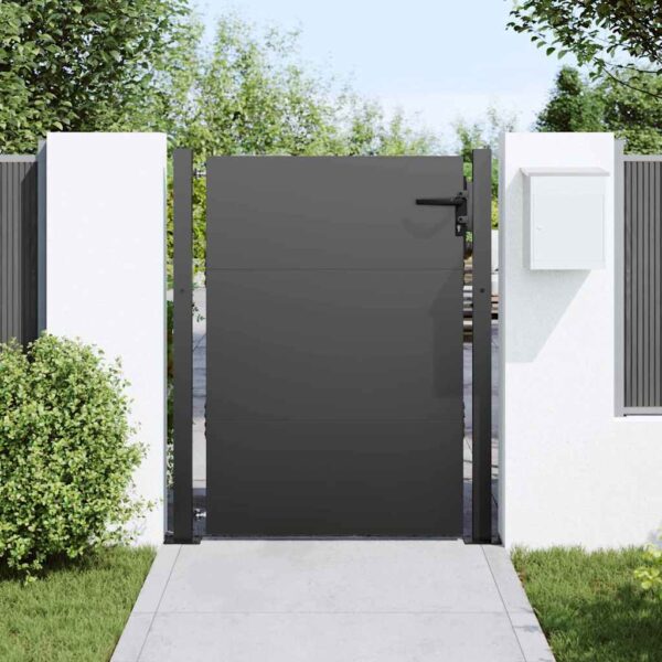 Garden Gate Black 100 x 125 cm Powder-coated steel