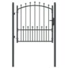8721288882639_wbg-fr-m_en_hd_2.jpg Fence Gate with Spikes Grey 100 x 100 cm Powder-coated steel