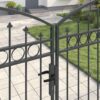 Fence gate with Lock Grey 400 x 200 cm Steel