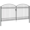 Fence gate with Lock Grey 400 x 200 cm Steel